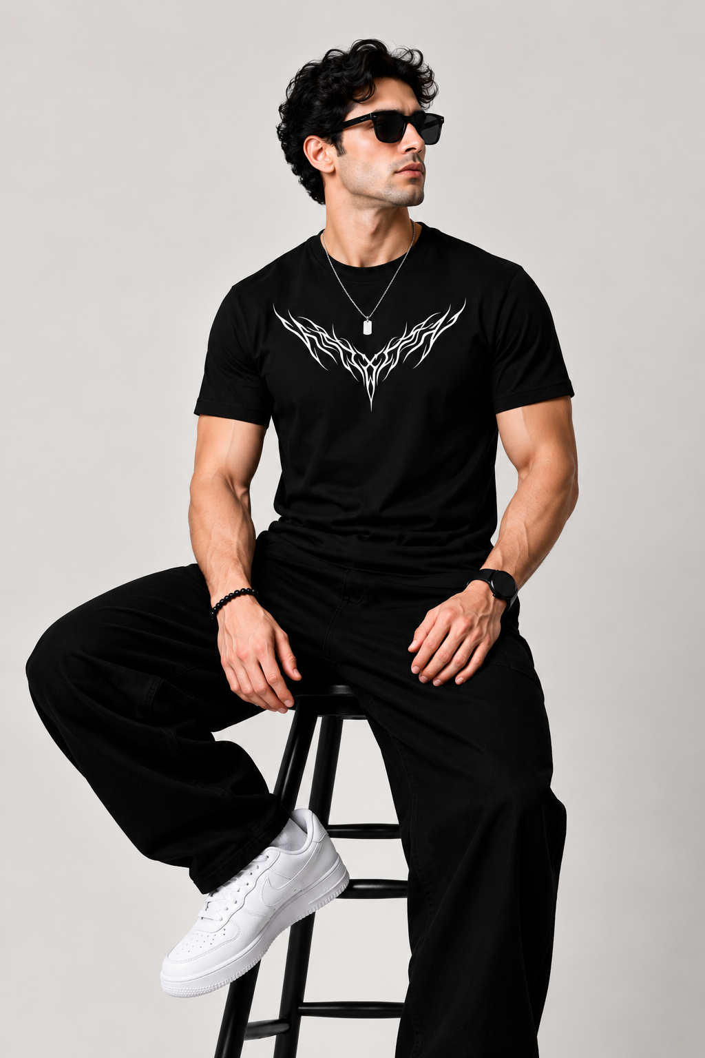 WHITE TRIBAL WING